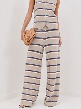 LE BOP | striped wide leg pants